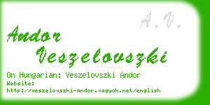 andor veszelovszki business card
